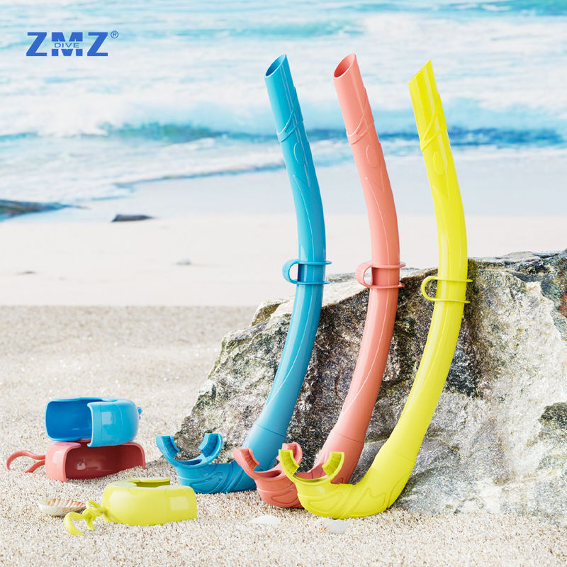 สูบสนอร์เคิลแบบพกพา สีซิลิโคนเต็ม Scuba ฟรีดําน้ํา สําหรับผู้ใหญ่ สีหลากหลาย