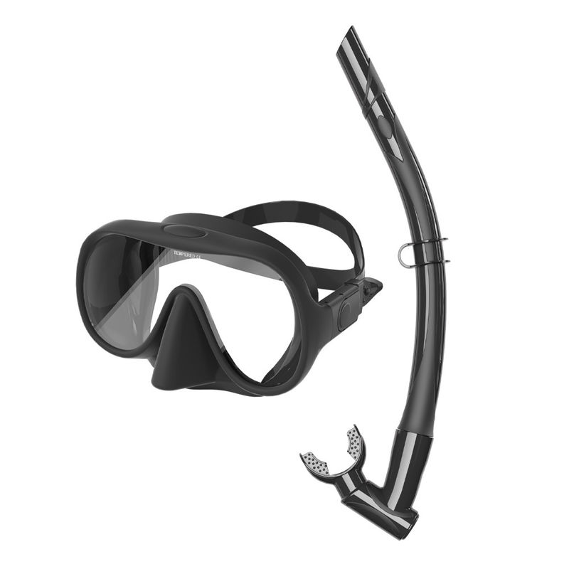 Advantage Supply Adult Surf Snorkel Scuba Mask Freediving Set in Style Black Color Snorkel Mask Set